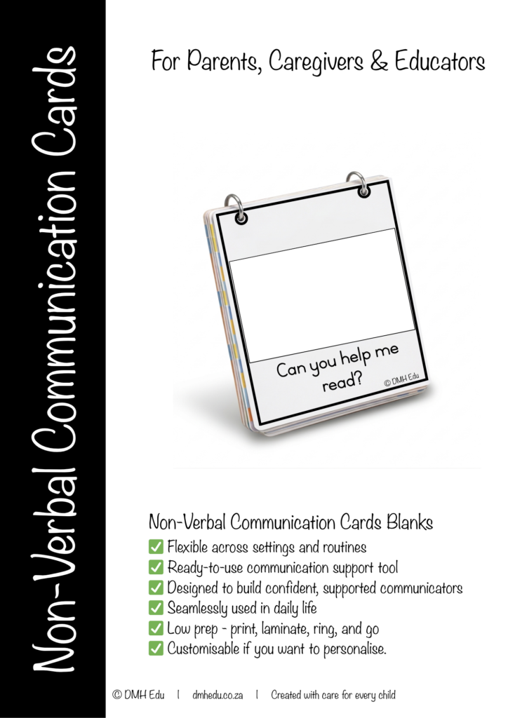 The Vault - Inclusive Support Blank customisable non-verbal communication cards for personal photos. Data-friendly visual aid template for ASD and speech support. DMH Edu inclusive classroom resource.